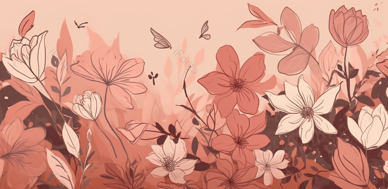 粉色系花瓣花团锦簇手绘背景图,插画/手绘图,插画/手绘图库,插画/手绘图下载,插画/手绘